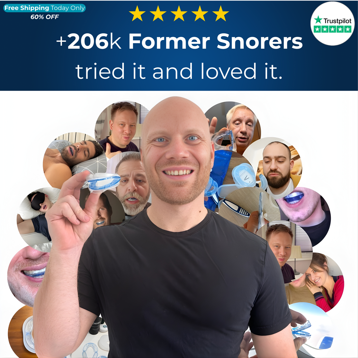 SilentVibe™ Adjustable  Anti-Snoring Mouthpiece